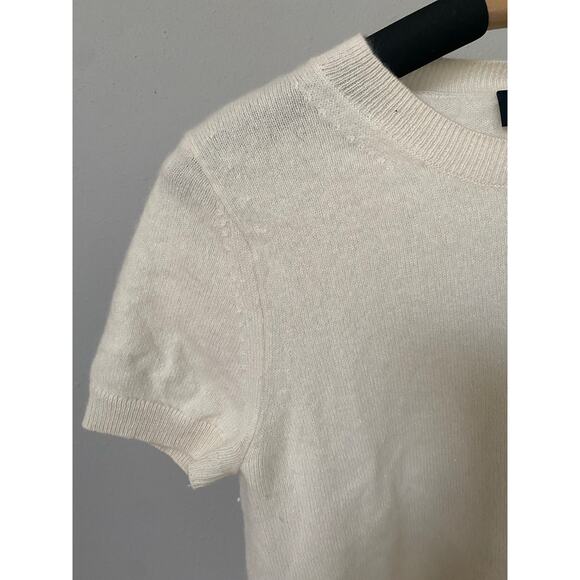 Quince Sweater Mongolian Cashmere Tee Shirt Short Sleeve Crew Neck Cream Size Sm - Picture 9 of 12